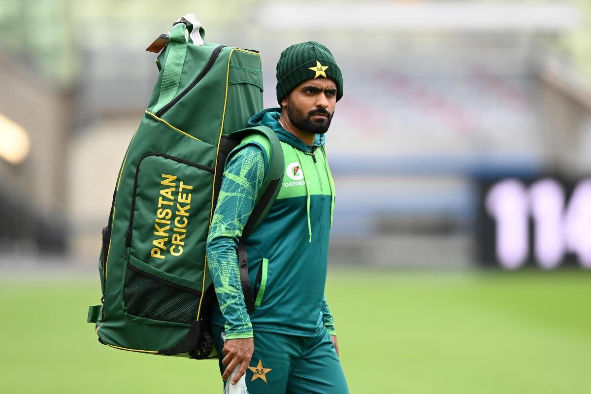 Pakistan skipper Babar Azam gears up for a training session. (File Photo)
